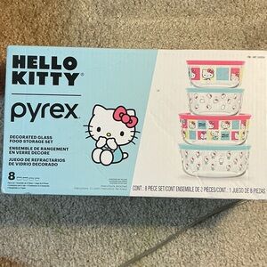 Pyrex Hello Kitty Glass Storage Set - Pink and Blue